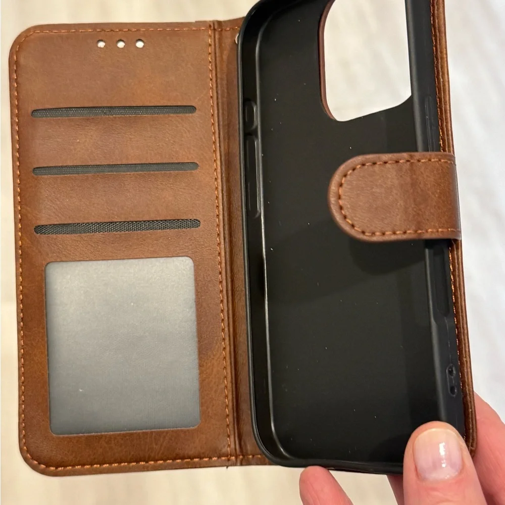 New IPhone 16 pro Vegan Leather Wallet Phone Case